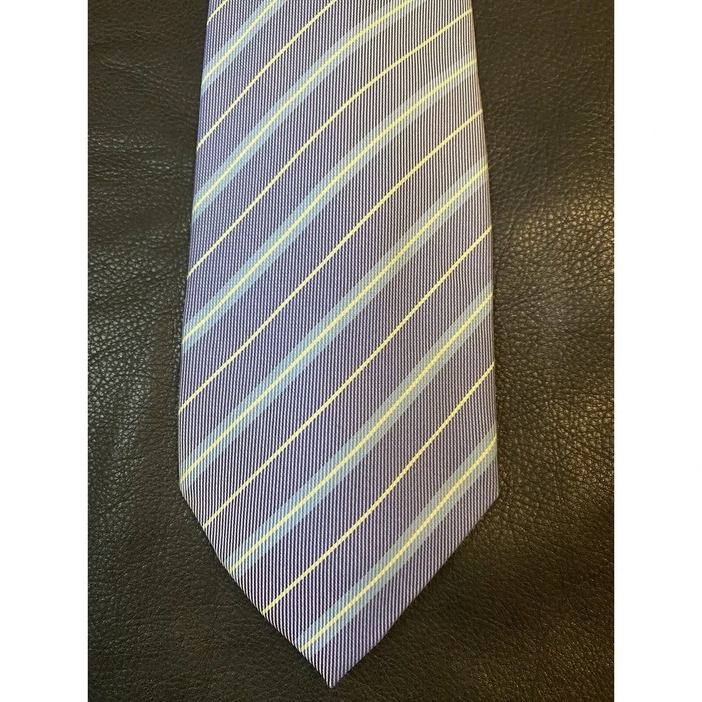 Romano Botta Silk Necktie Blues Diagonal Stripes Classic Style 60